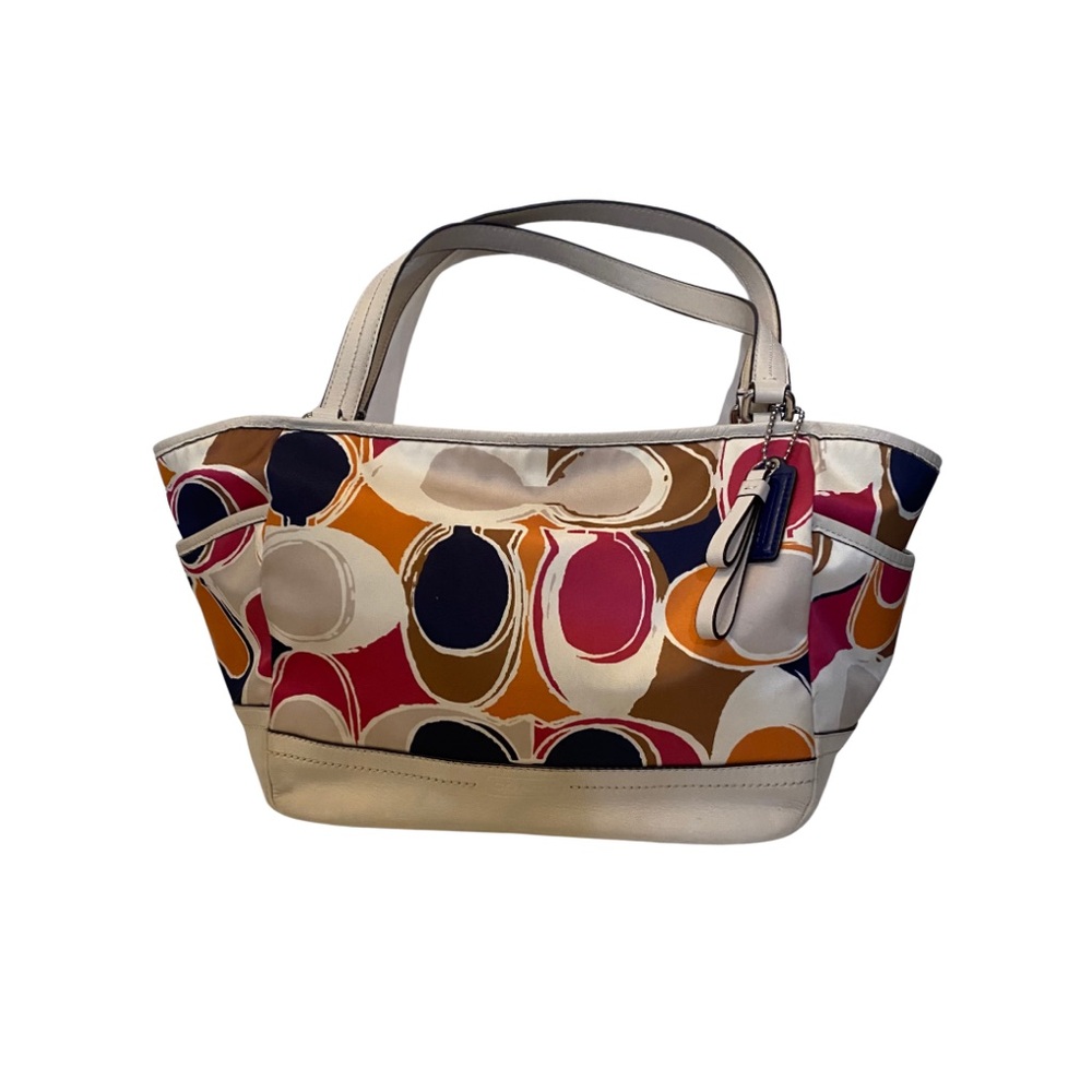 Coach bag scarf print multicolore F23277